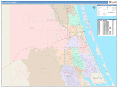 St. Lucie County, FL Digital Map Color Cast Style